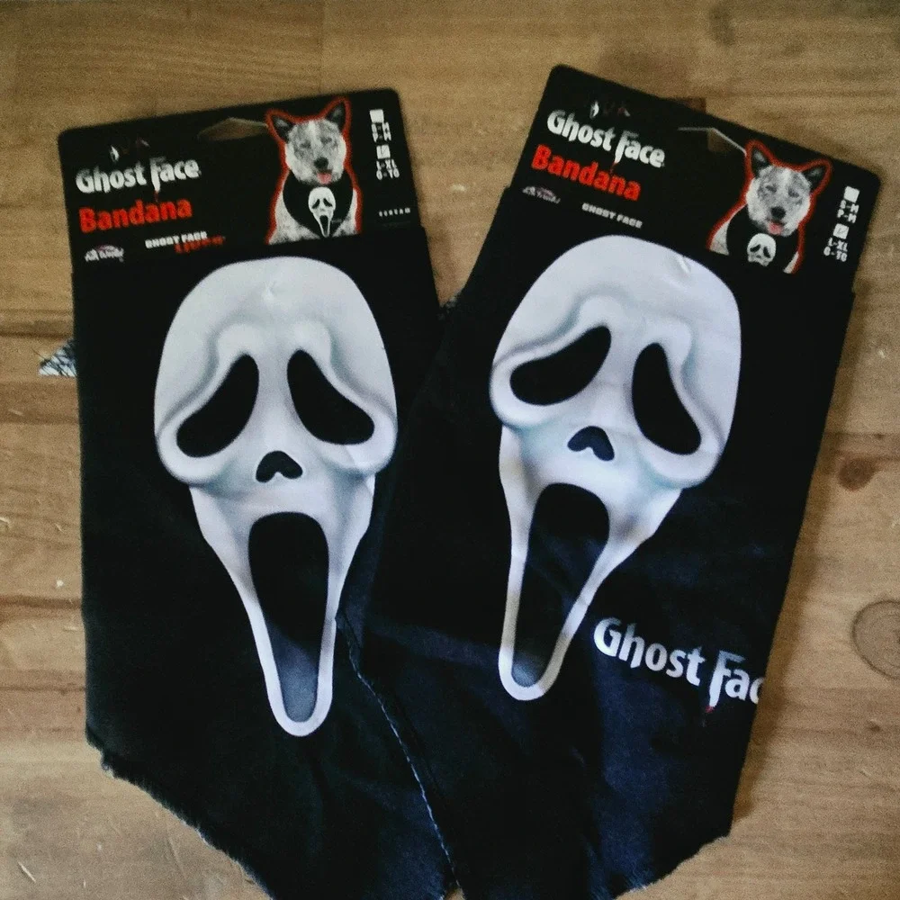 Fun World Ghost Face Bandana Pet L/XL Black New Halloween Scream Costume 98124K